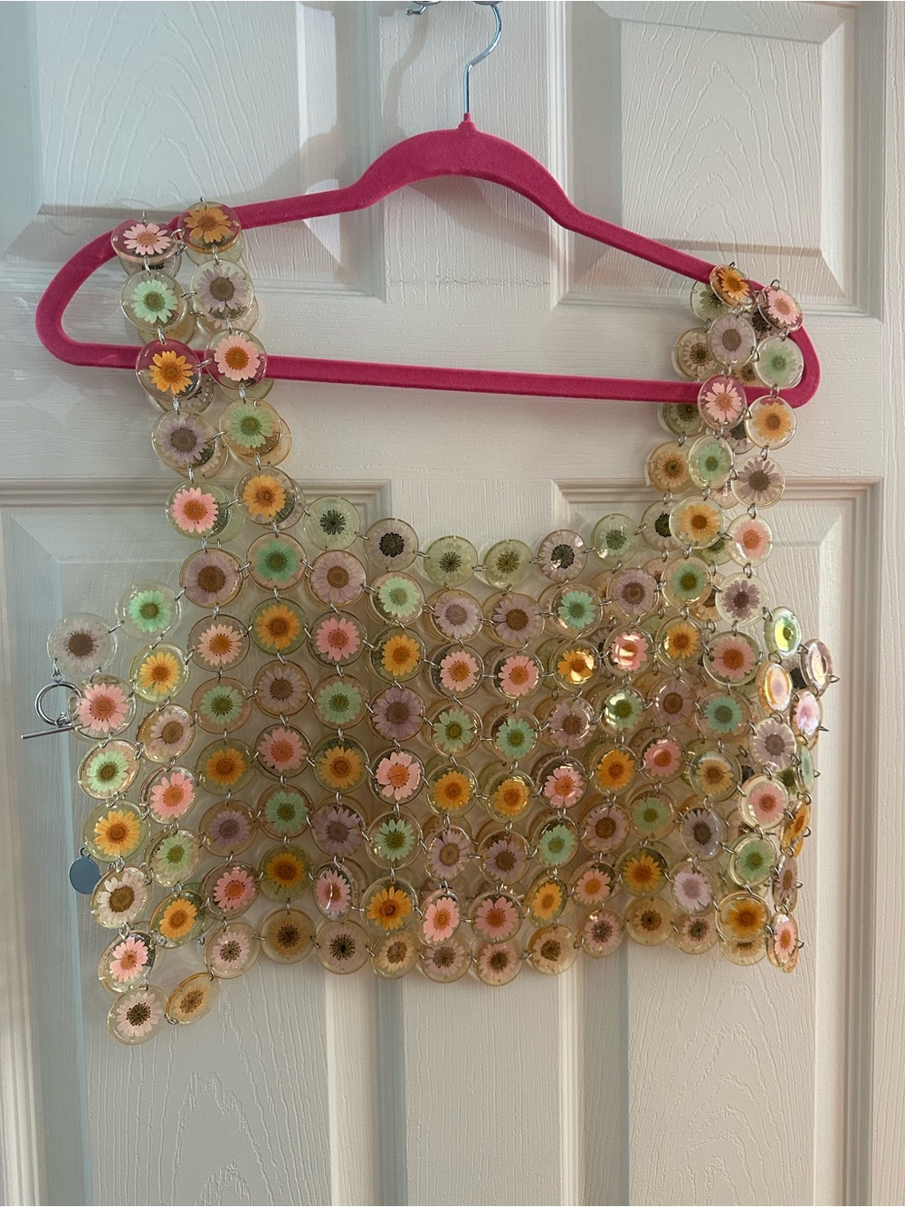 Dauphinette Neon Daisy Chainmaille Crop Top aso Hilary Duff Aso Blake Lively M